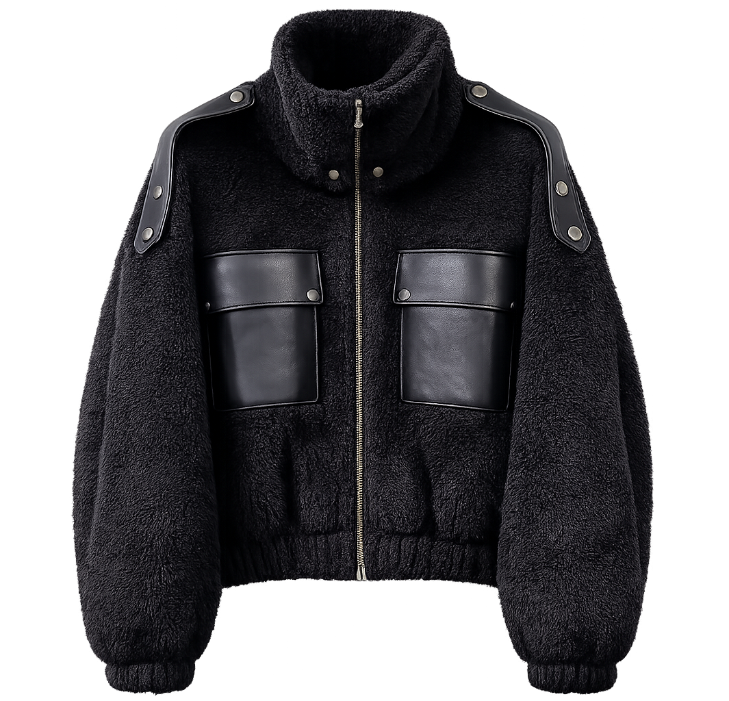 CUDDLE BLACK BOMBER JACKET
